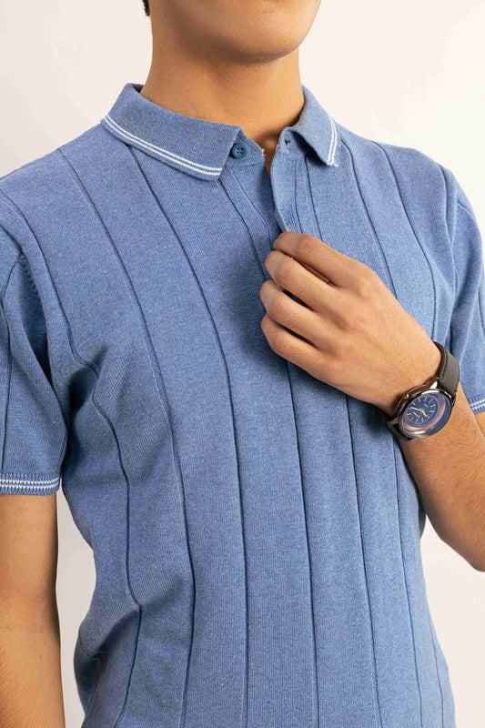 Skyline Ribbed Knit Polo