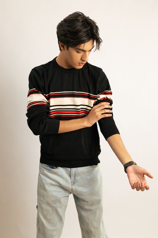 Midnight Stripe Knit Sweater