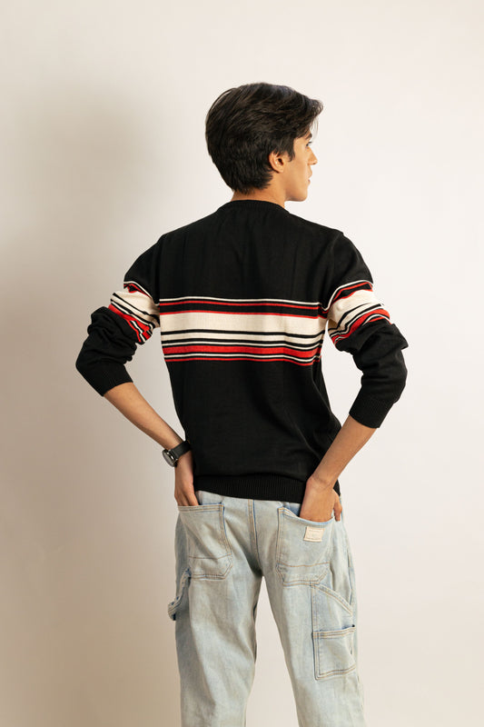 Midnight Stripe Knit Sweater