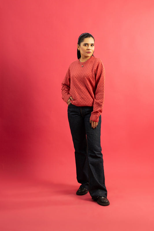 Crimson Knit Sweater for Women