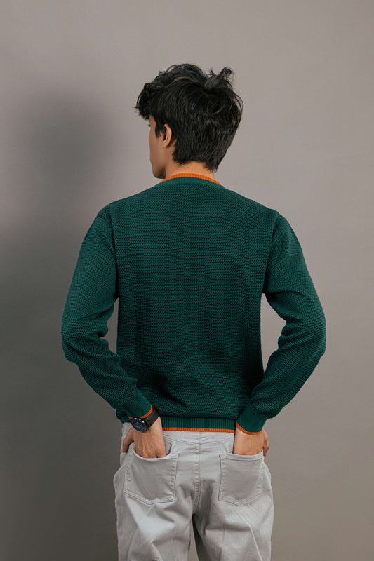 Emerald Edge Knit Sweater