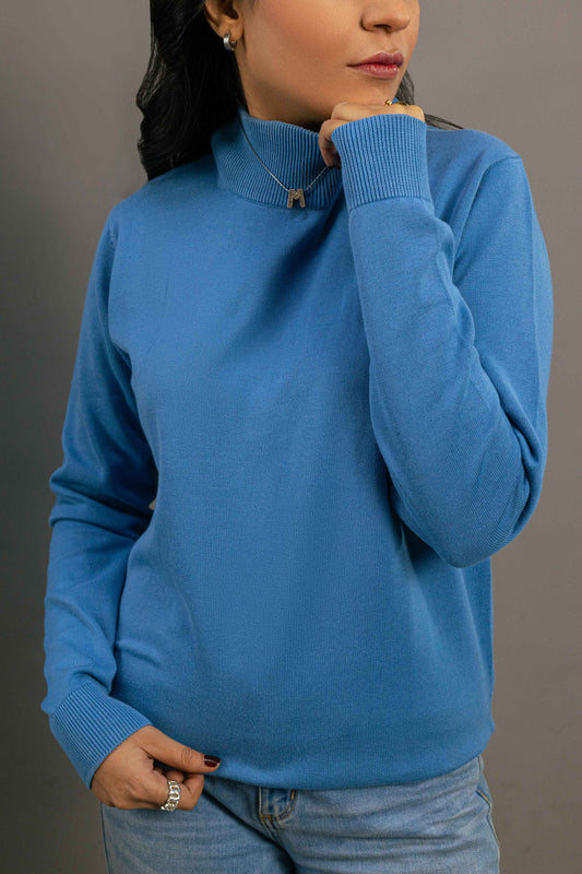 Azure Comfort Turtleneck Sweater for Women